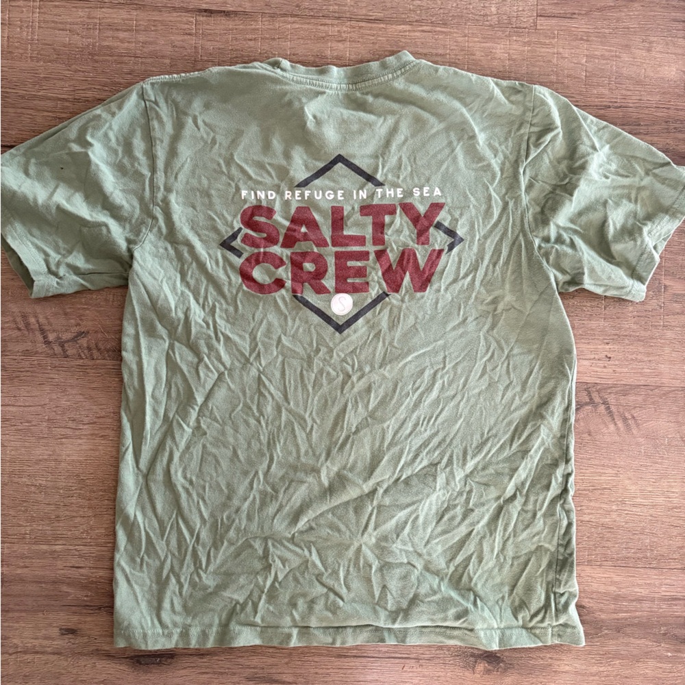 Salty Crew Green Short Sleeve Tee Youth L cotton